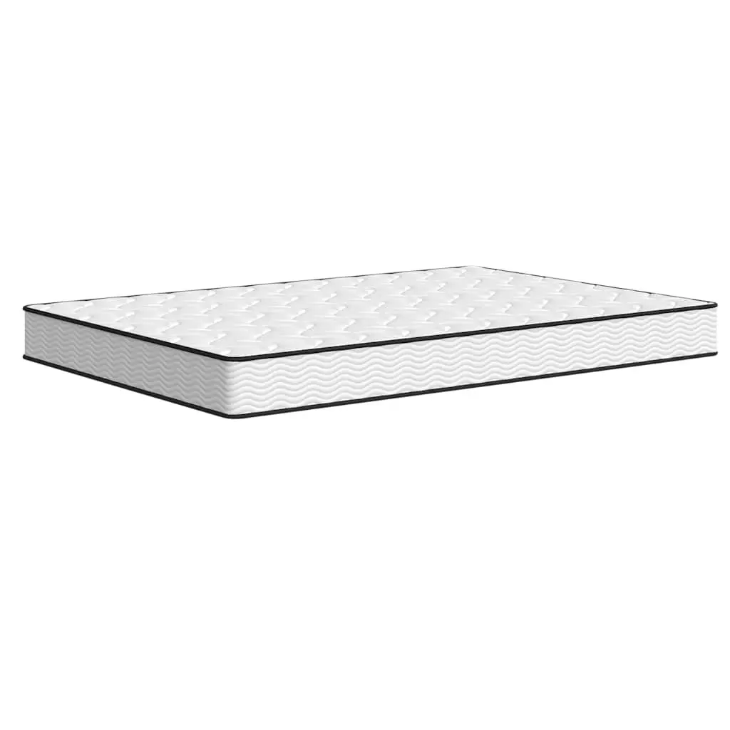 Double Size Mattress Bonnell Spring White Medium Firmness 137x190cm Fabric Cover