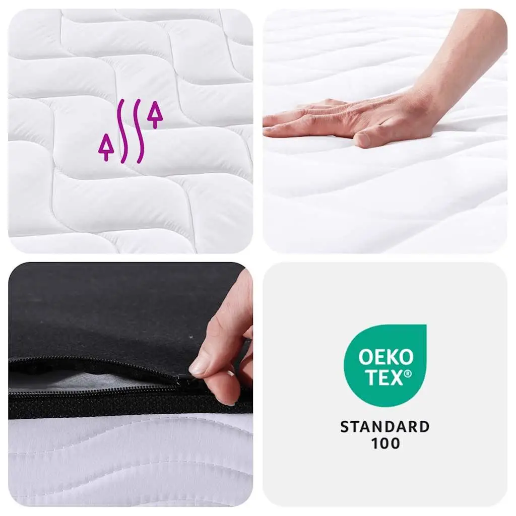 Double Size Mattress Bonnell Spring White Medium Firmness 137x190cm Fabric Cover
