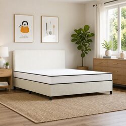Bonnell Spring Mattress Medium Firm Support Breathable Fabric White 183x203cm