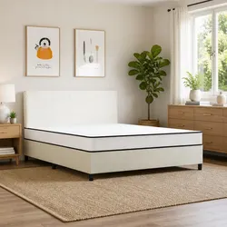 Bonnell Spring Mattress Medium Firm Support Breathable Fabric White 183x203cm