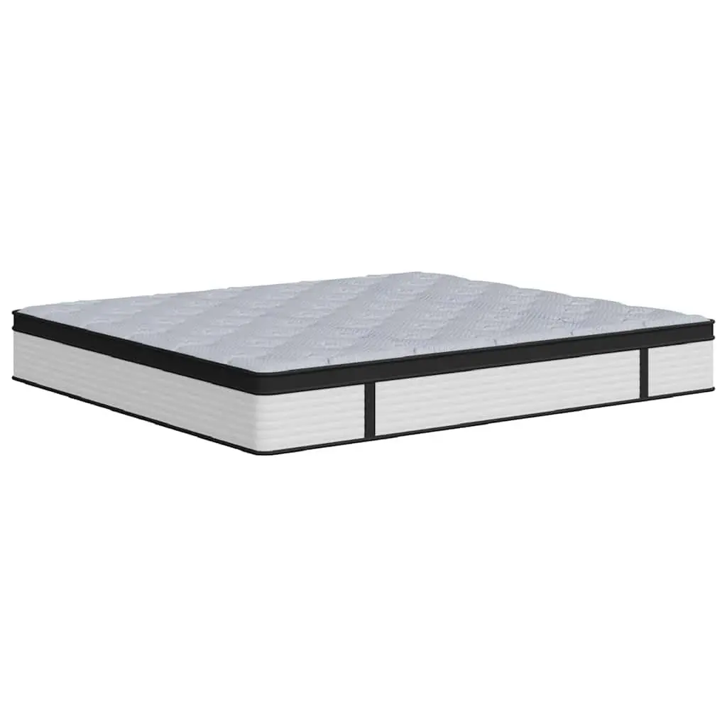 Pocket Spring Mattress White Medium Firmness 152x203cm 7 Zones Support