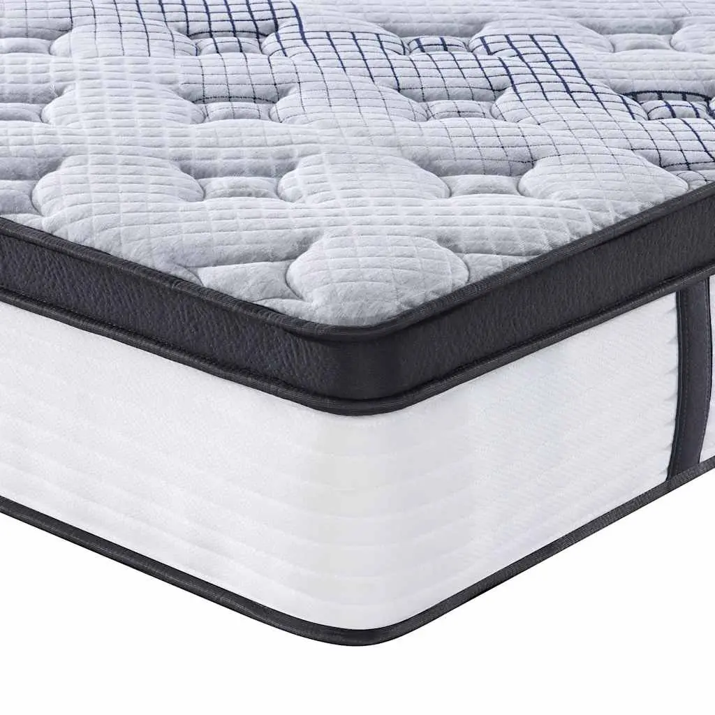 Pocket Spring Mattress White Medium Firmness 152x203cm 7 Zones Support
