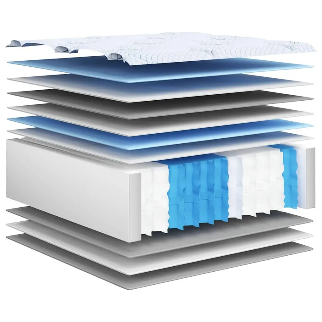 Pocket Spring Mattress White Medium Firmness 152x203cm 7 Zones Support