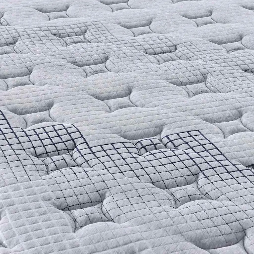 Pocket Spring Mattress White Medium Firmness 152x203cm 7 Zones Support