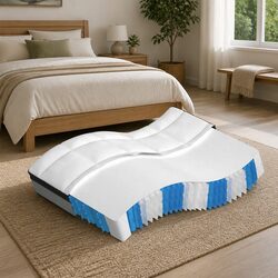 Pocket Spring Mattress Double Size Medium Plus 137x190 cm White Bedroom Sleeping