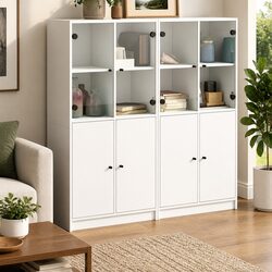Practical White Bookcase with Doors for Every Home