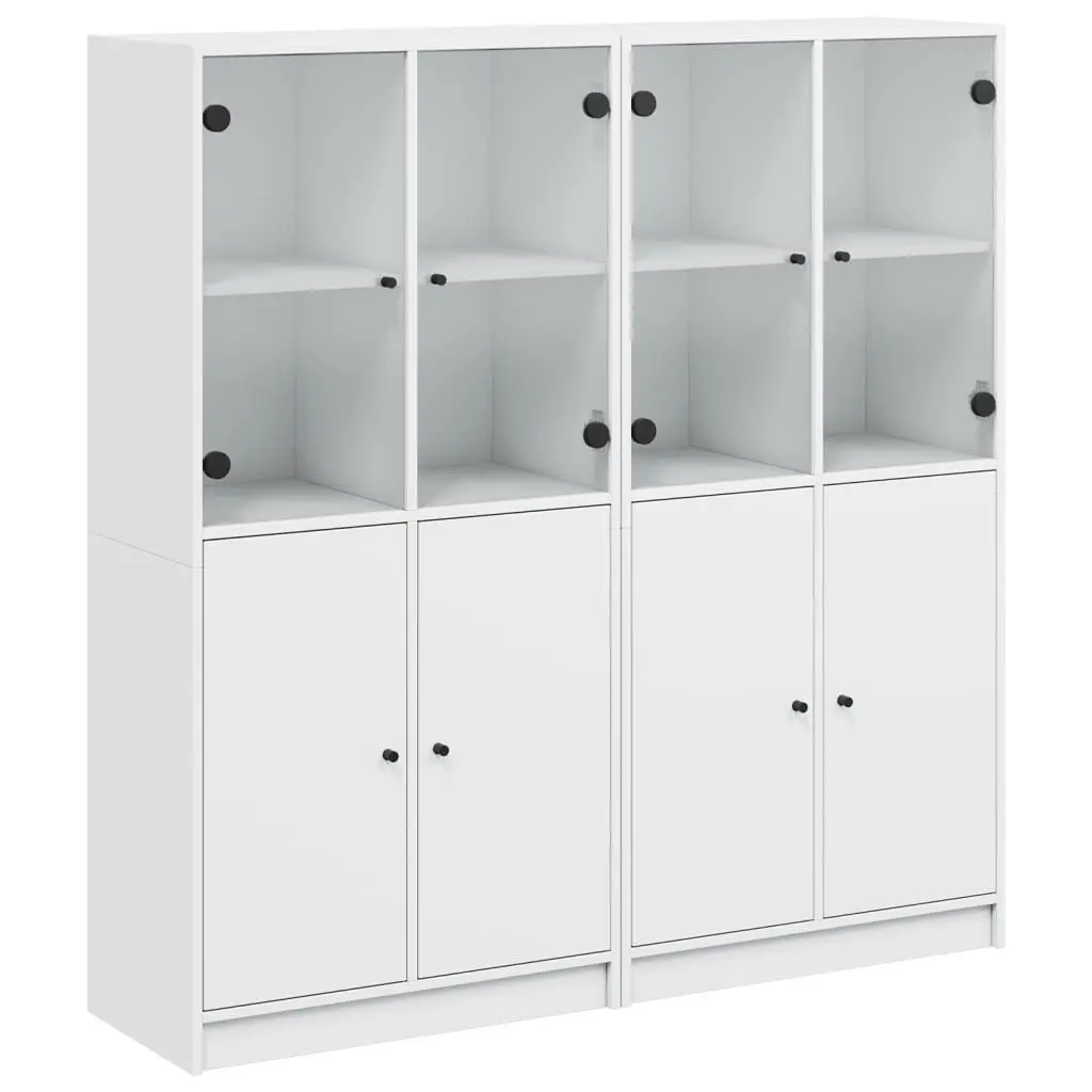 Bookcase Engineered Wood 136W x 37D x 142H cm White with Doors