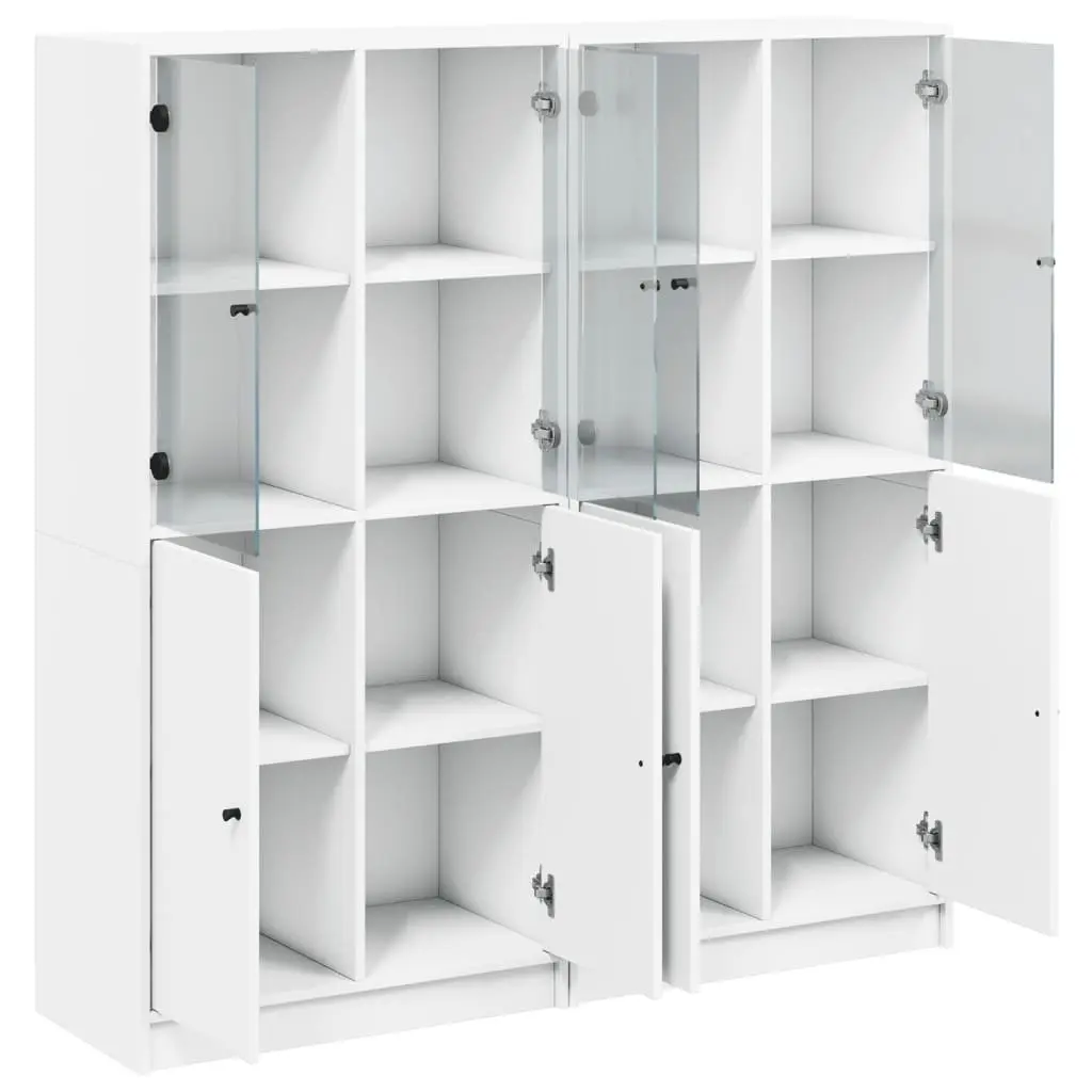 Bookcase Engineered Wood 136W x 37D x 142H cm White with Doors