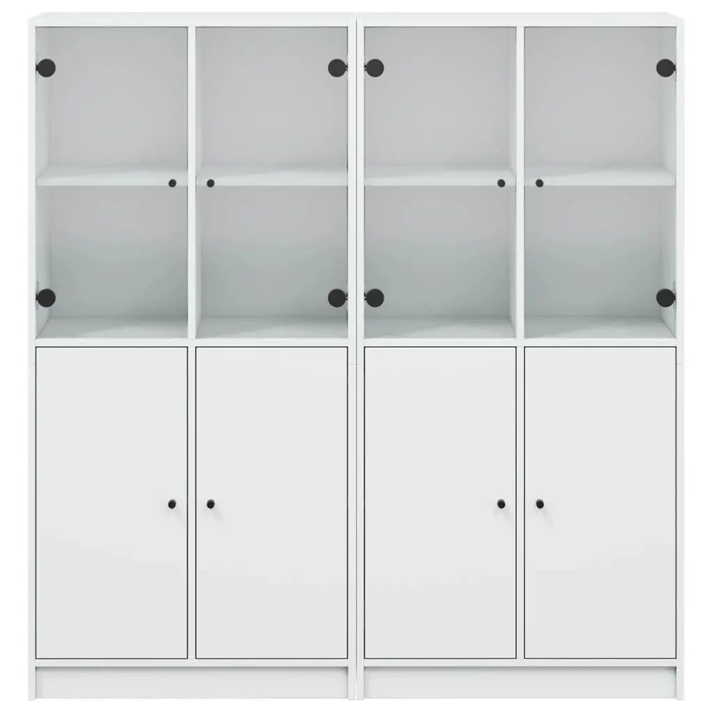 Bookcase Engineered Wood 136W x 37D x 142H cm White with Doors