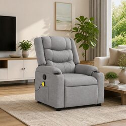 Versatile Grey Recliner Chair with Massage for Home Use