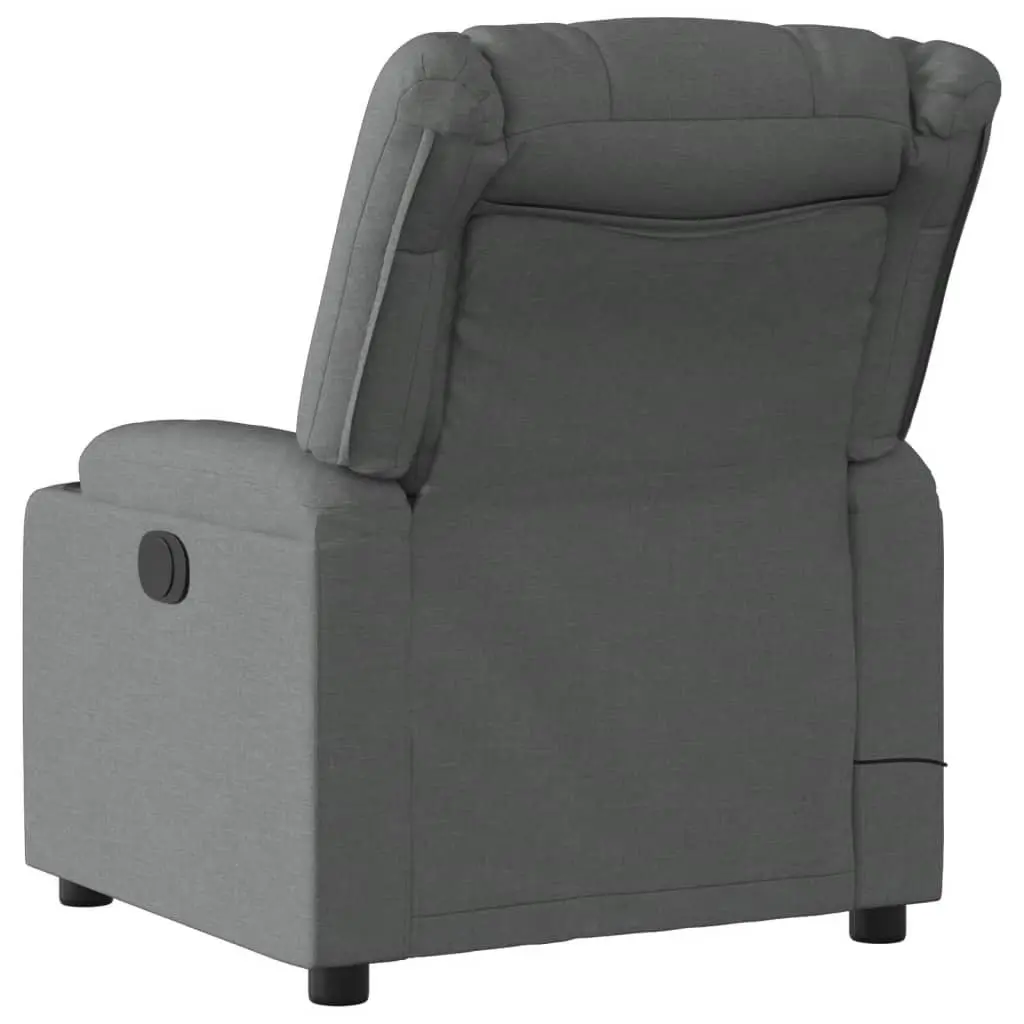 Massage Recliner Chair Grey Fabric Manual Reclining Armchair with Vibration