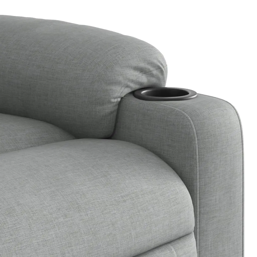 Electric Recliner Chair Adjustable Grey Fabric Vibration Massage Armchair