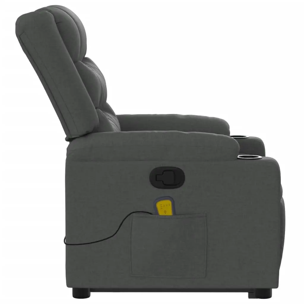Stand Up Massage Recliner Chair Electric Power Lift Grey Fabric Armchair