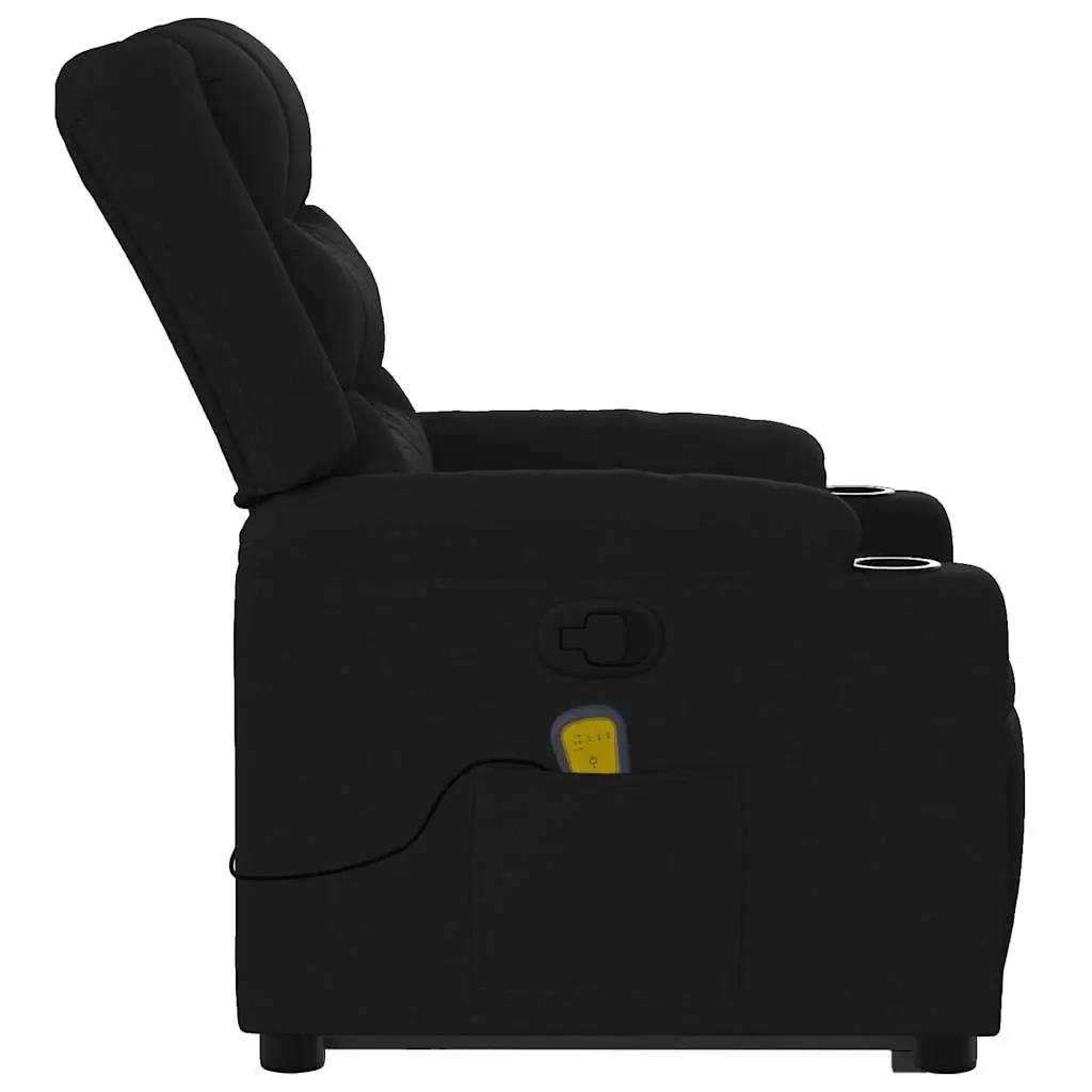 Electric Massage Recliner Chair Fabric Black 135 Degree