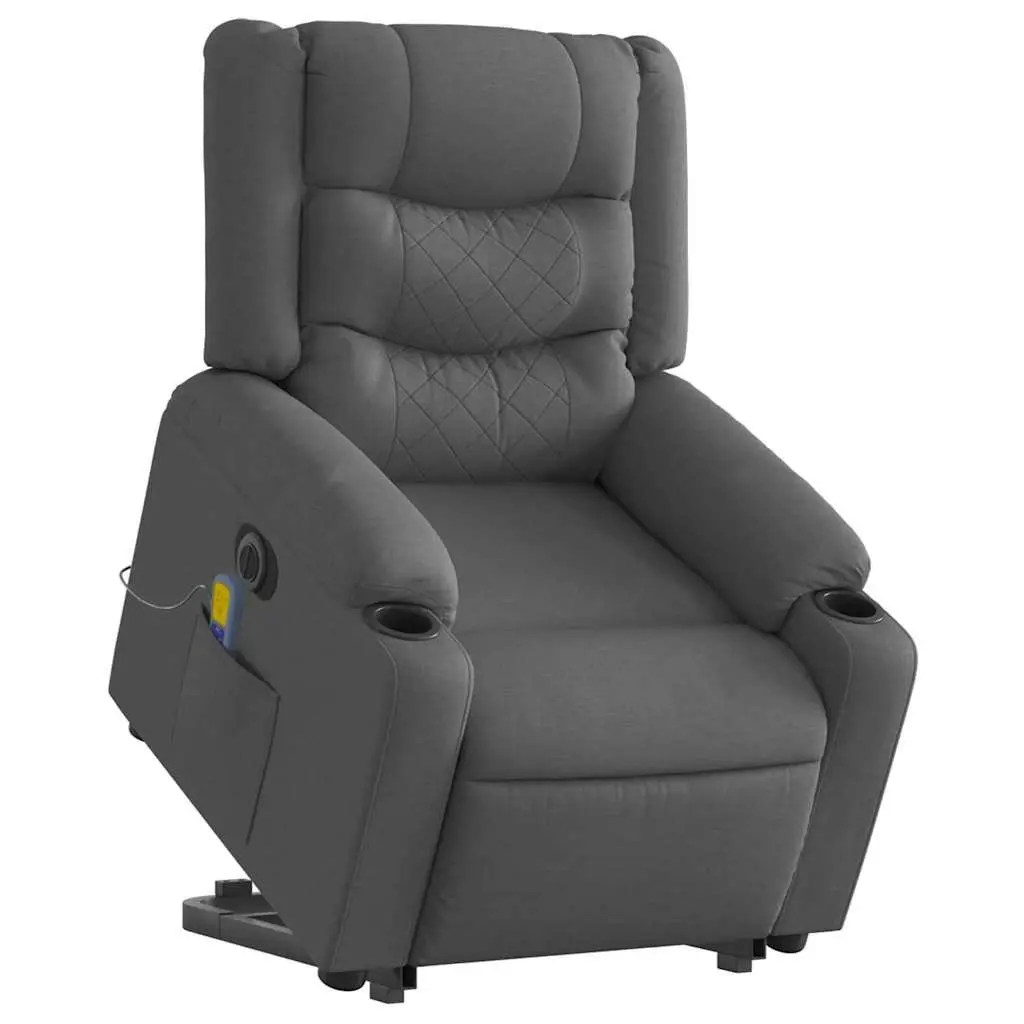Electric Massage Recliner Chair Lift Fabric Grey