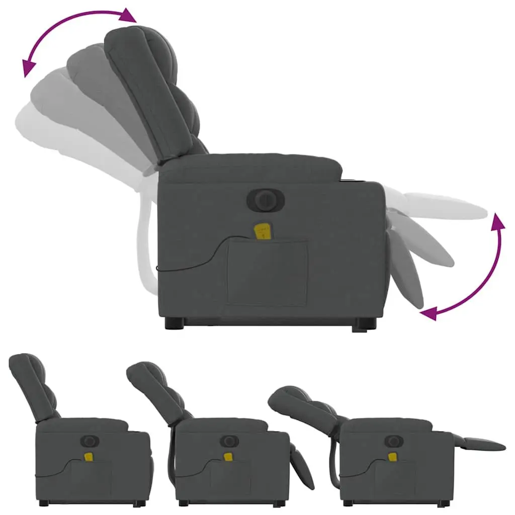 Electric Massage Recliner Chair Lift Fabric Grey