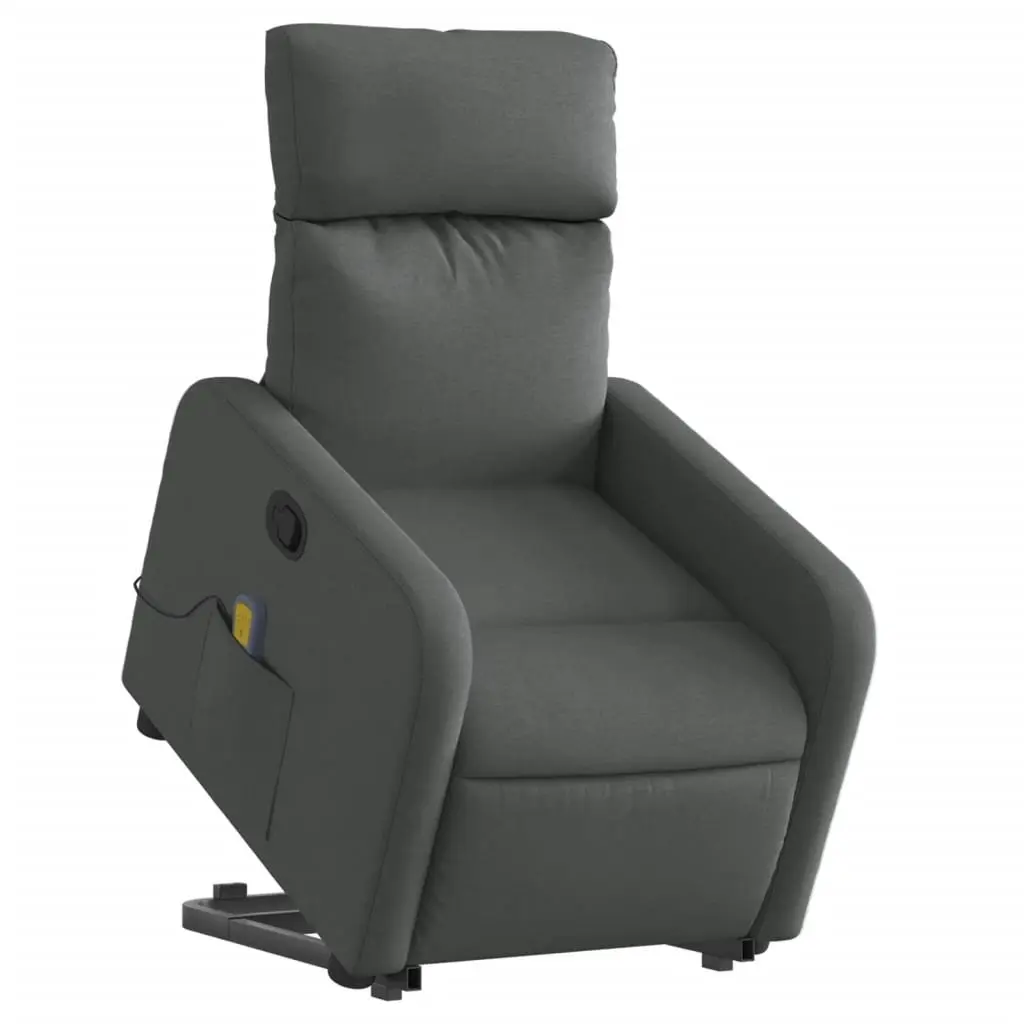 Electric Massage Recliner Chair Fabric Grey Power Lift and Recline
