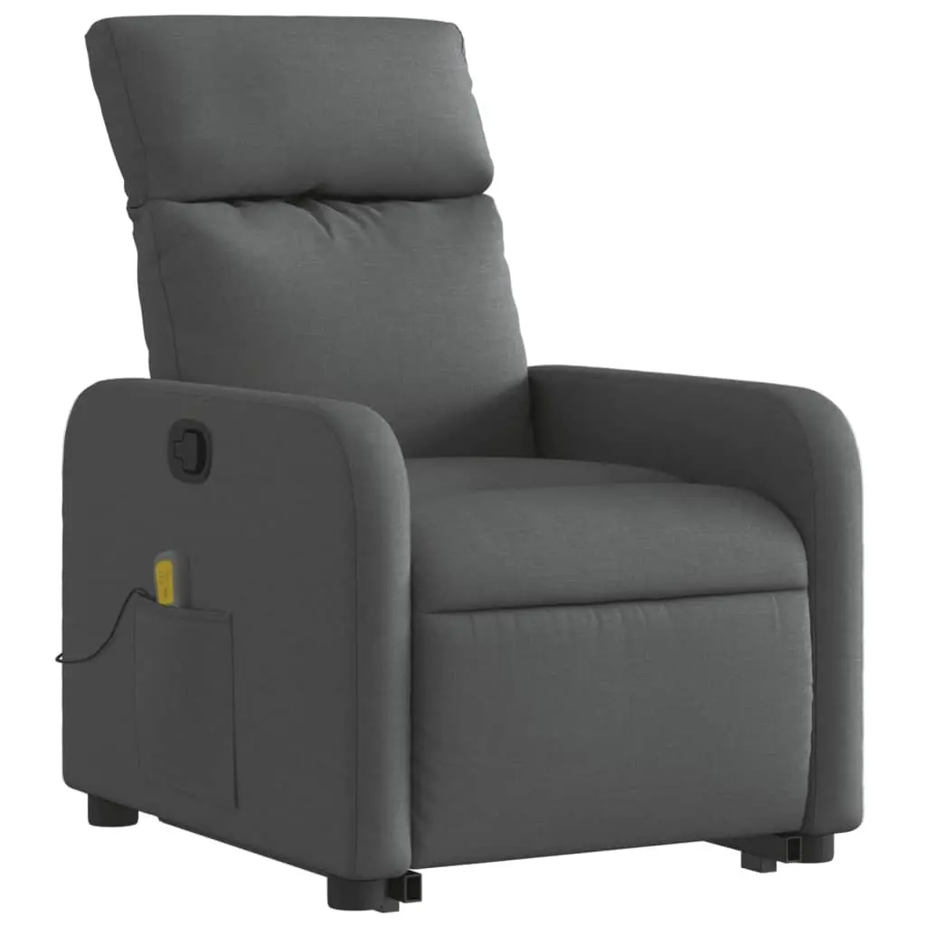 Electric Massage Recliner Chair Fabric Grey Power Lift and Recline
