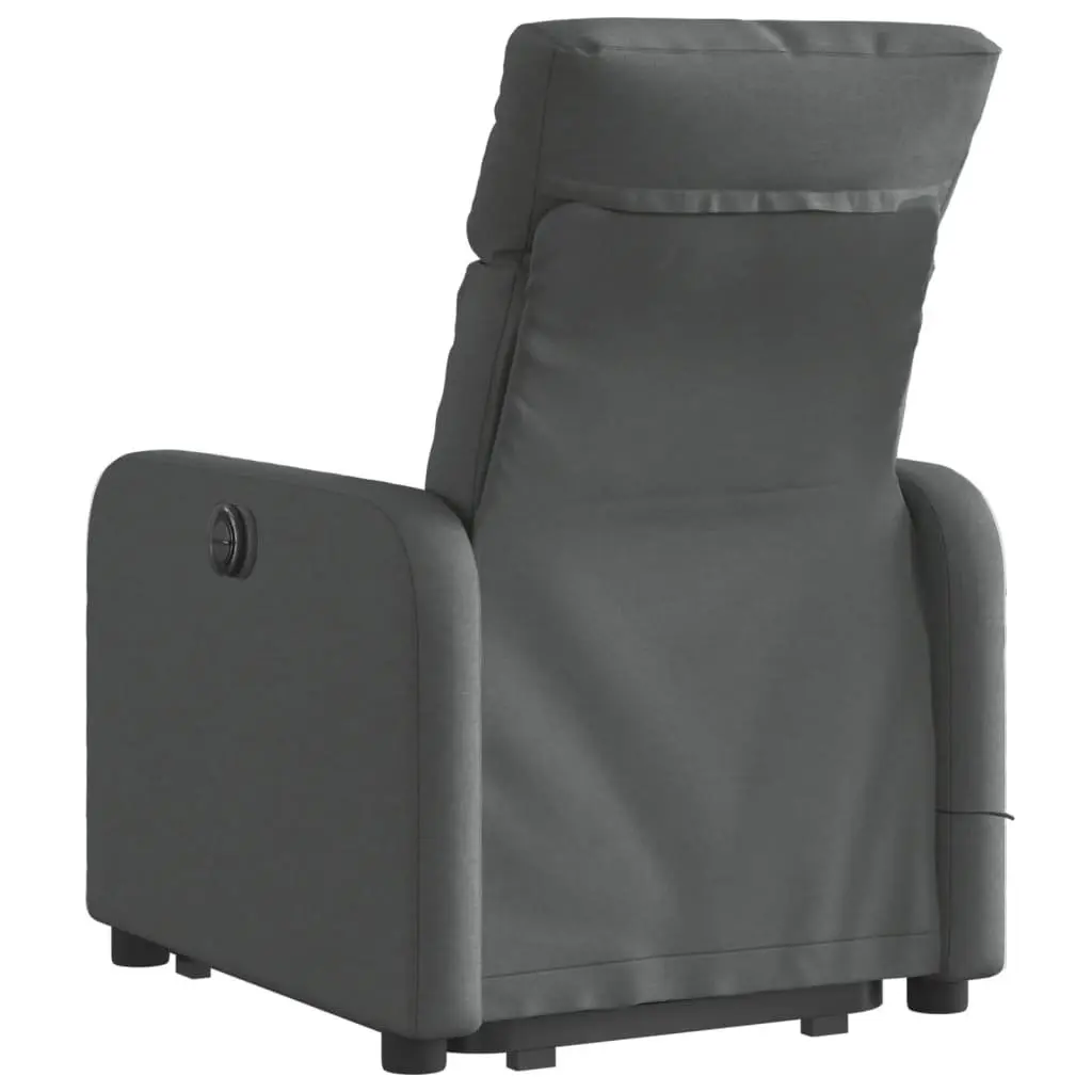 Electric Massage Recliner Chair Fabric Grey Power Lift and Recline