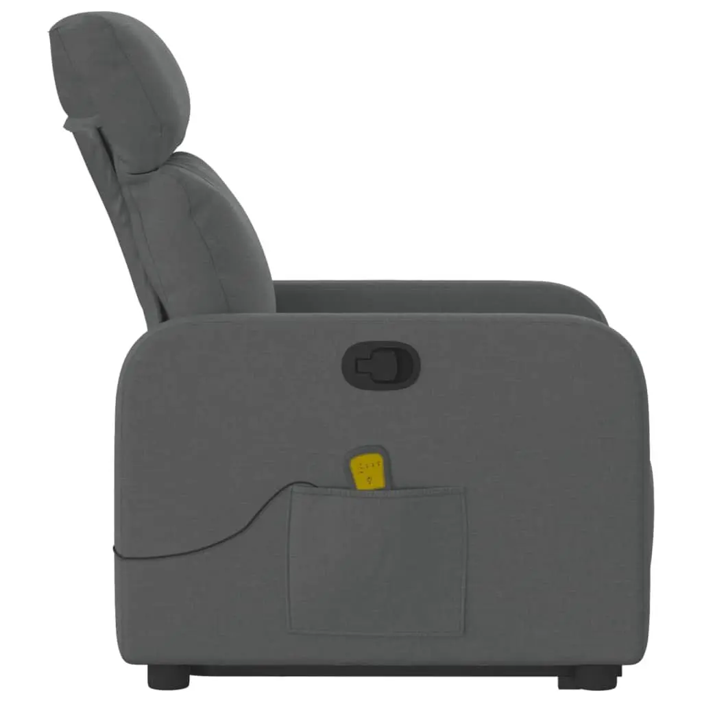 Electric Massage Recliner Chair Fabric Grey Power Lift and Recline