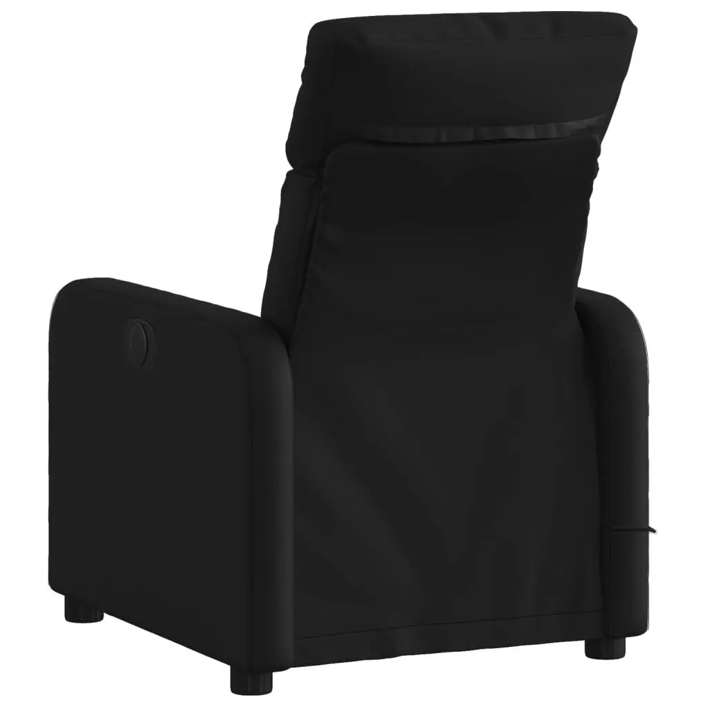 Recliner Chair Faux Leather Manual Adjustable Black 135 Degrees 6 Massage Points