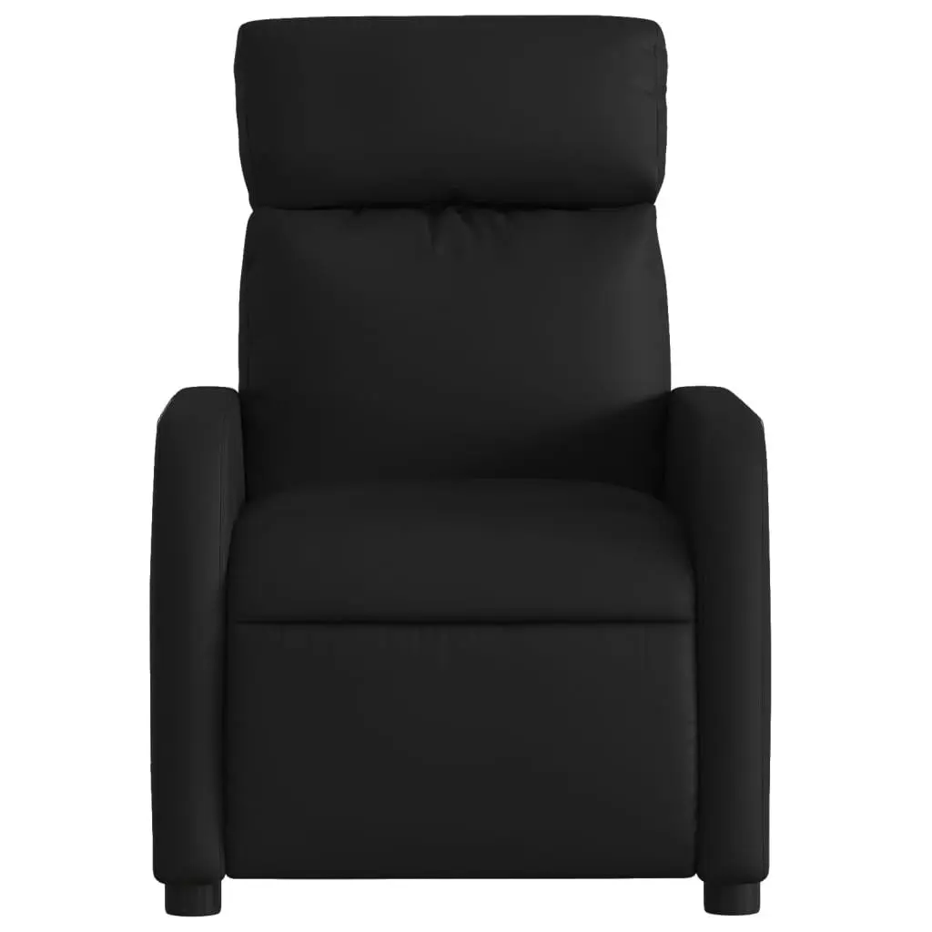 Recliner Chair Faux Leather Manual Adjustable Black 135 Degrees 6 Massage Points