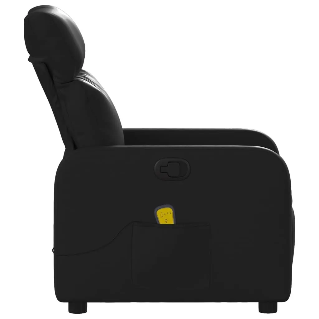 Recliner Chair Faux Leather Manual Adjustable Black 135 Degrees 6 Massage Points