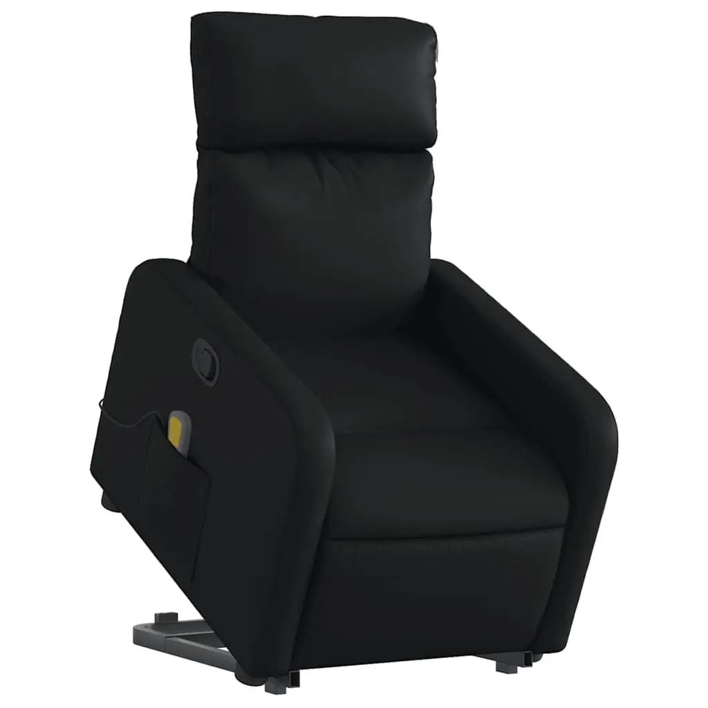 Electric Massage Recliner Chair Faux Leather Black 135 Degrees