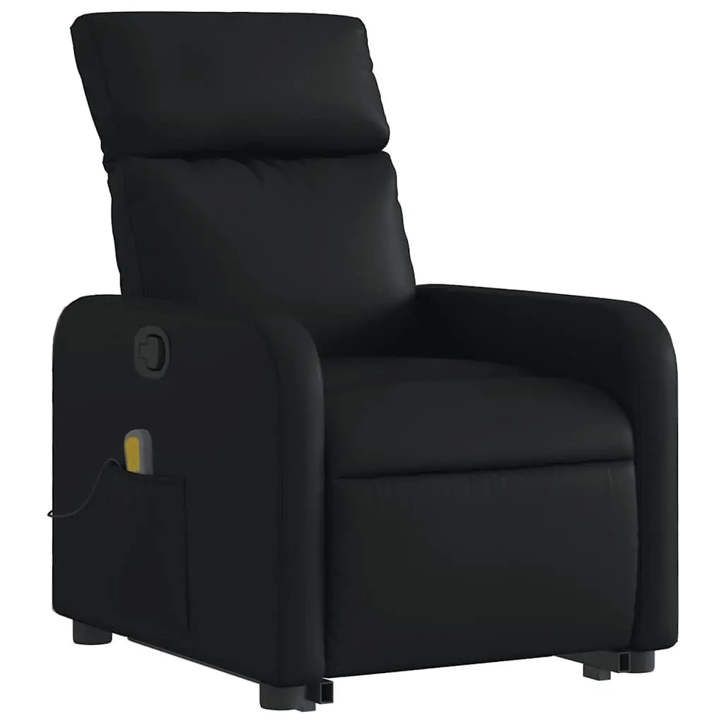 Electric Massage Recliner Chair Faux Leather Black 135 Degrees