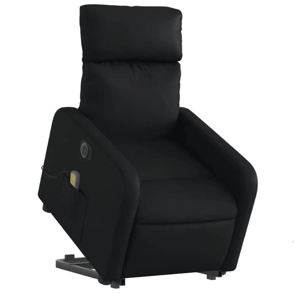 Electric Massage Recliner Chair Faux Leather Power Lift Adjustable Backrest Black