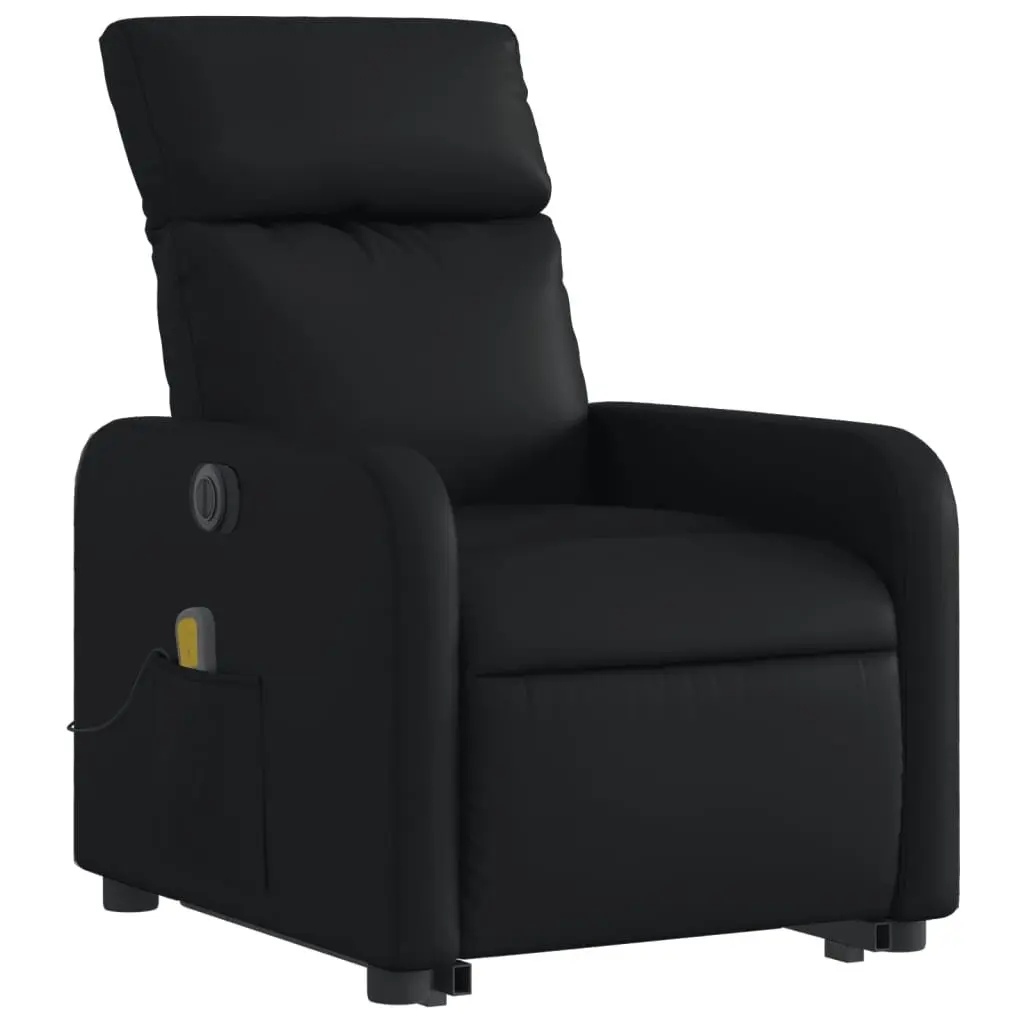 Electric Massage Recliner Chair Faux Leather Power Lift Adjustable Backrest Black