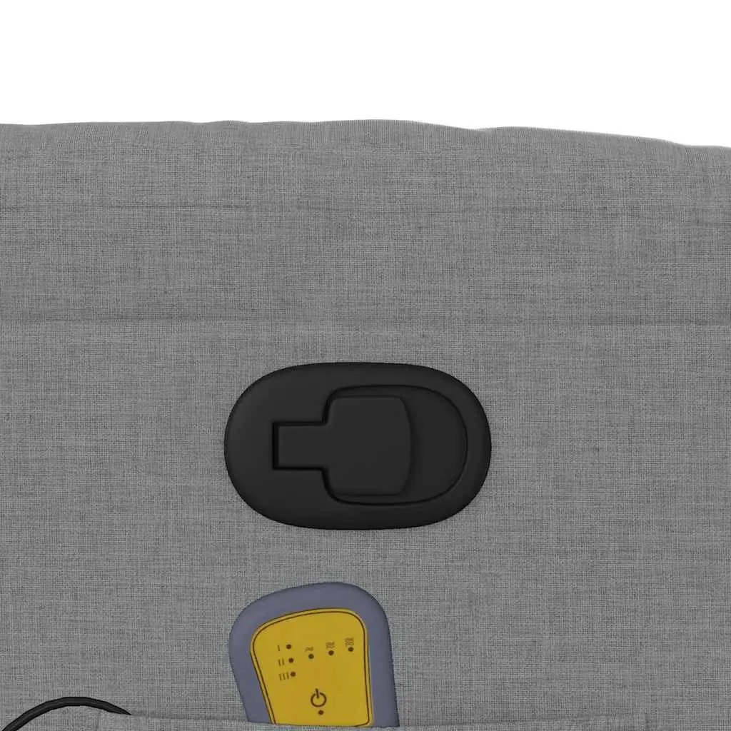 Massage Chair Fabric Grey Manual Recline Vibration Lounge Seat with Storage