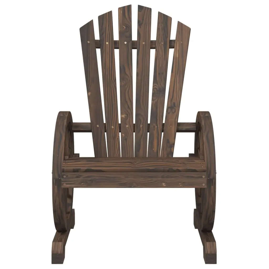 Adirondack Chair Garden Lounge Set Brown Solid Fir Wood 3 Piece with Coffee Table