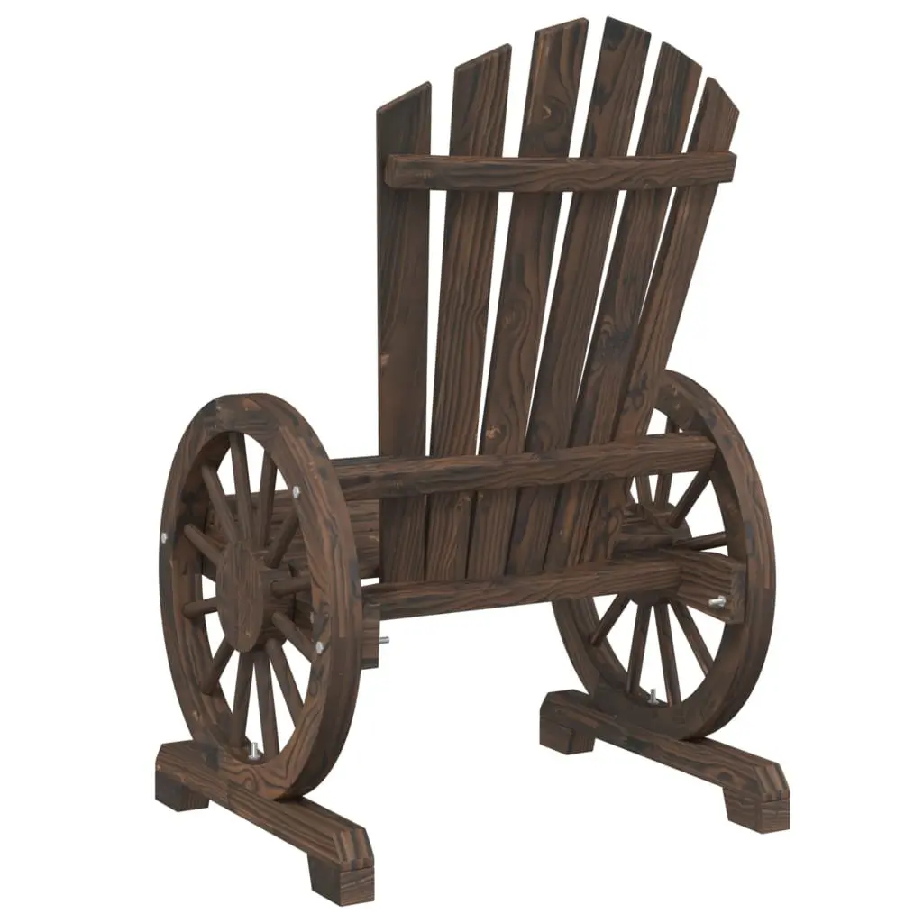 Adirondack Chair Garden Lounge Set Brown Solid Fir Wood 3 Piece with Coffee Table