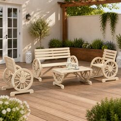 Practical 4 Piece Adirondack Lounge Set for Your Garden
