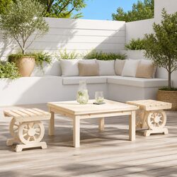 Functional Solid Fir Footstools for Outdoor Use