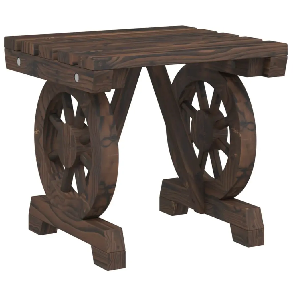 Garden Footstools Solid Fir Wood Brown 2 Pieces Patio Ottoman Seating