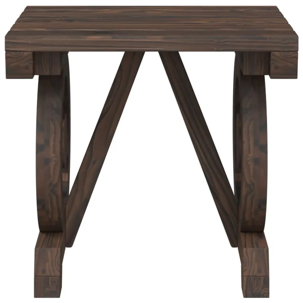 Garden Footstools Solid Fir Wood Brown 2 Pieces Patio Ottoman Seating