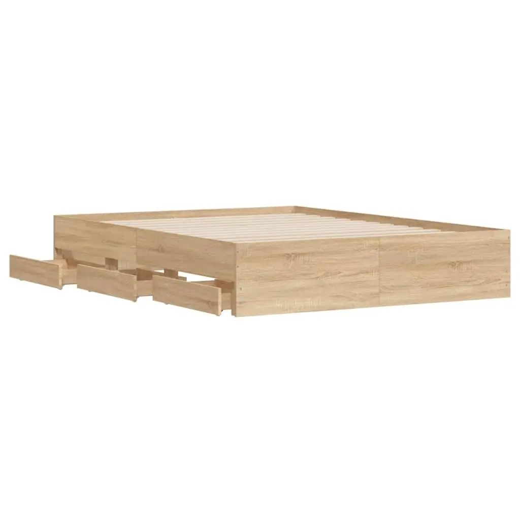 Bed Frame with Drawers for Organization