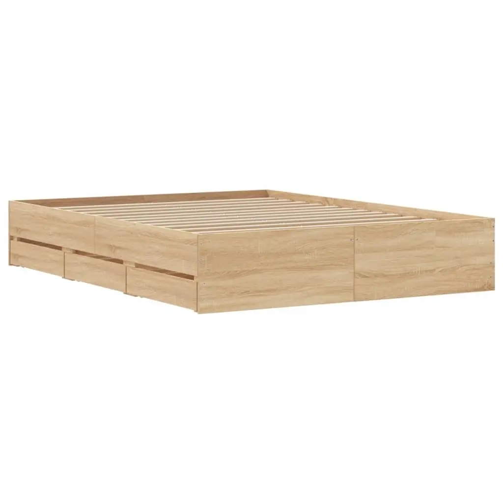 Bed Frame with Drawers for Organization
