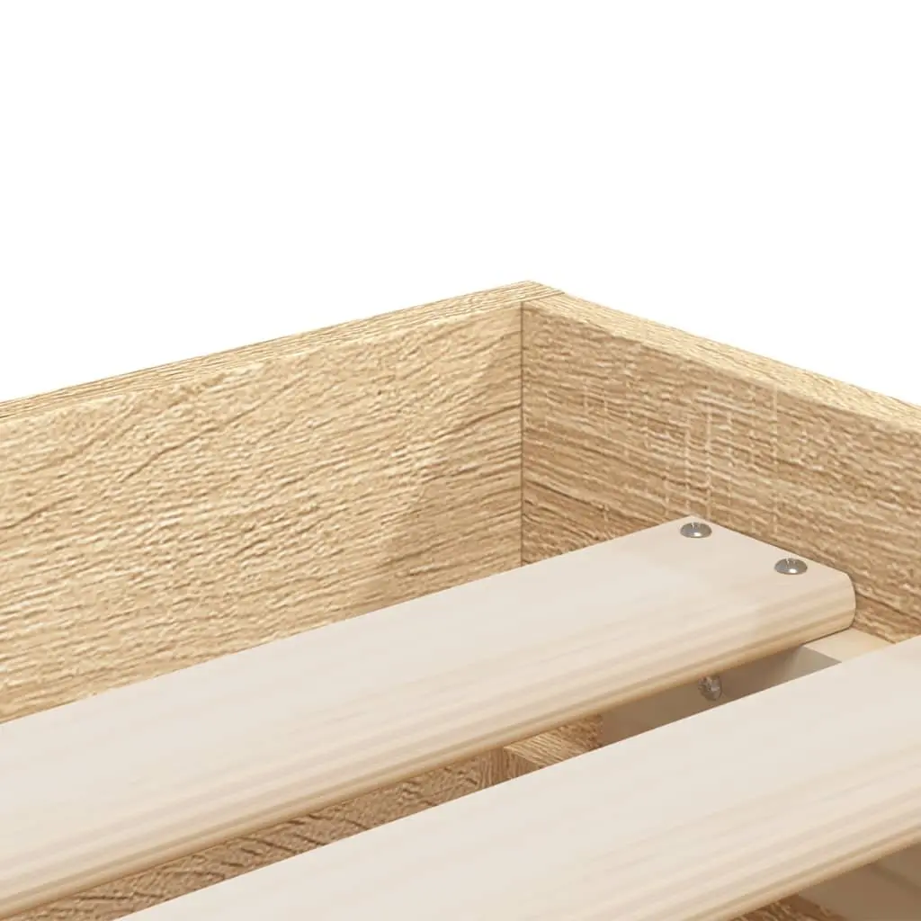 Storage Bed Frame Sonoma Oak 90x190 cm with Slatted Base and Drawers