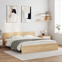 Practical King Bed Frame with LED for Home Comfort