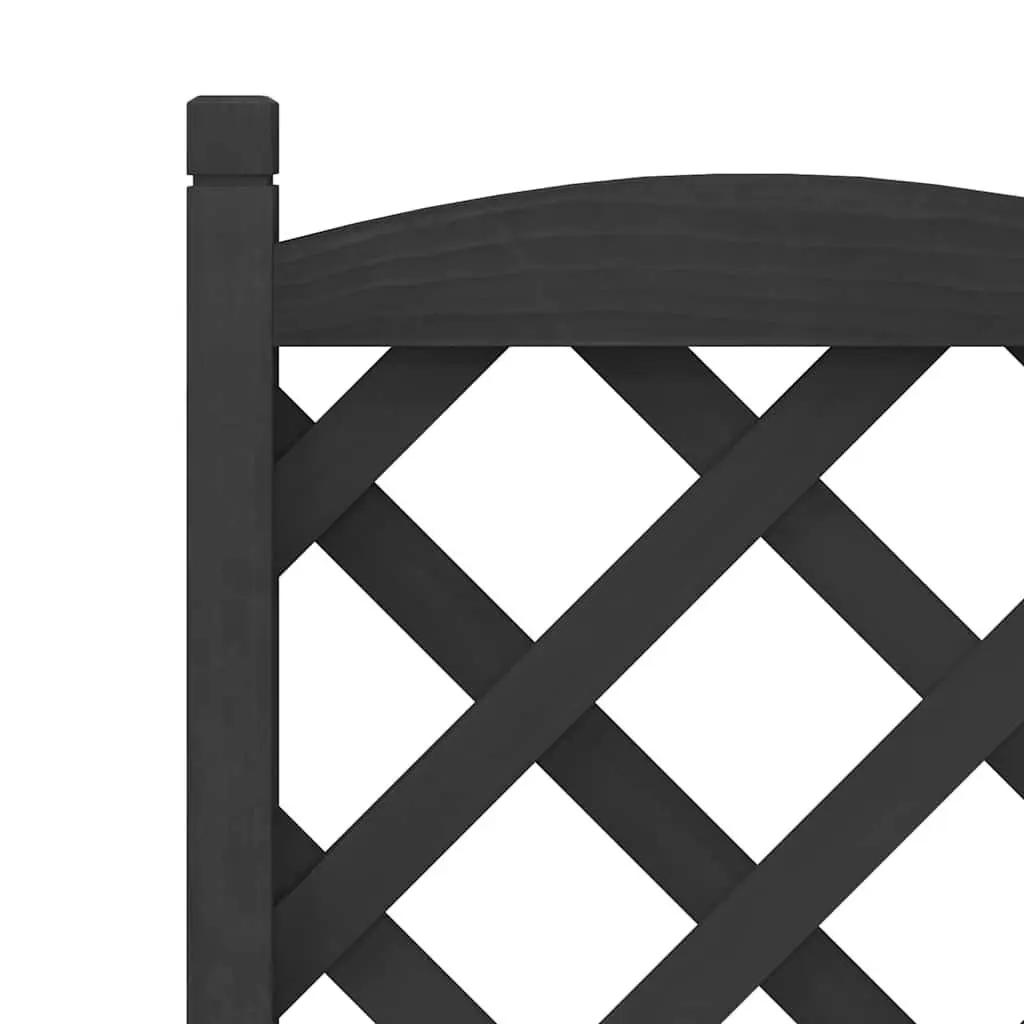 Wooden Planter with Trellis Solid Fir Wood Black Garden Outdoor