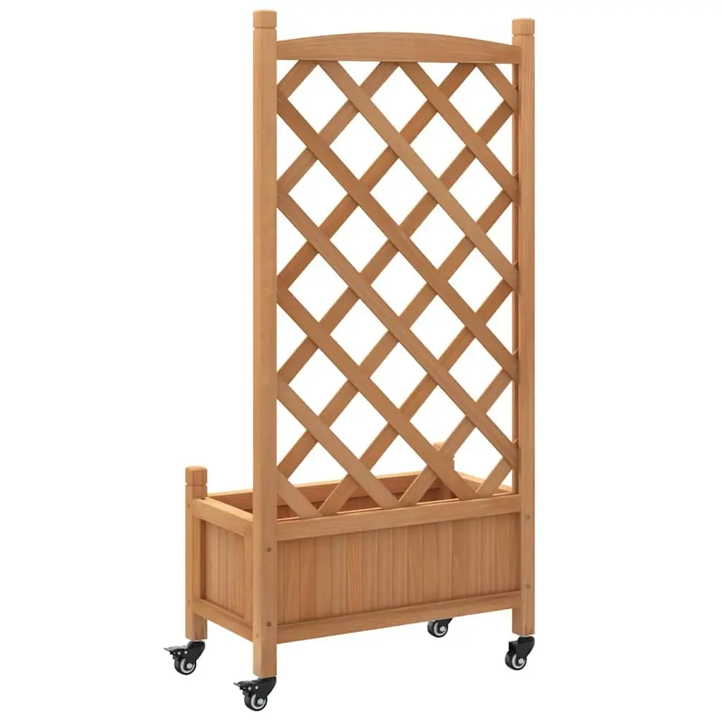 Wooden Planter with Wheels for Climbing Plants