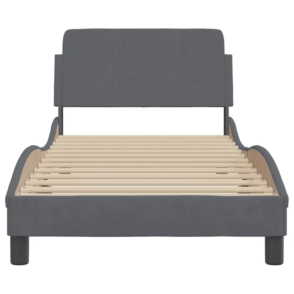 Grey Velvet Bed Frame 90x190 cm for Any Bedroom
