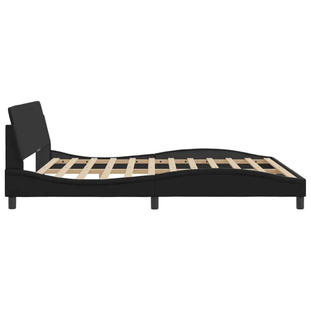King Bed Frame Faux Leather 180x200 cm Black
