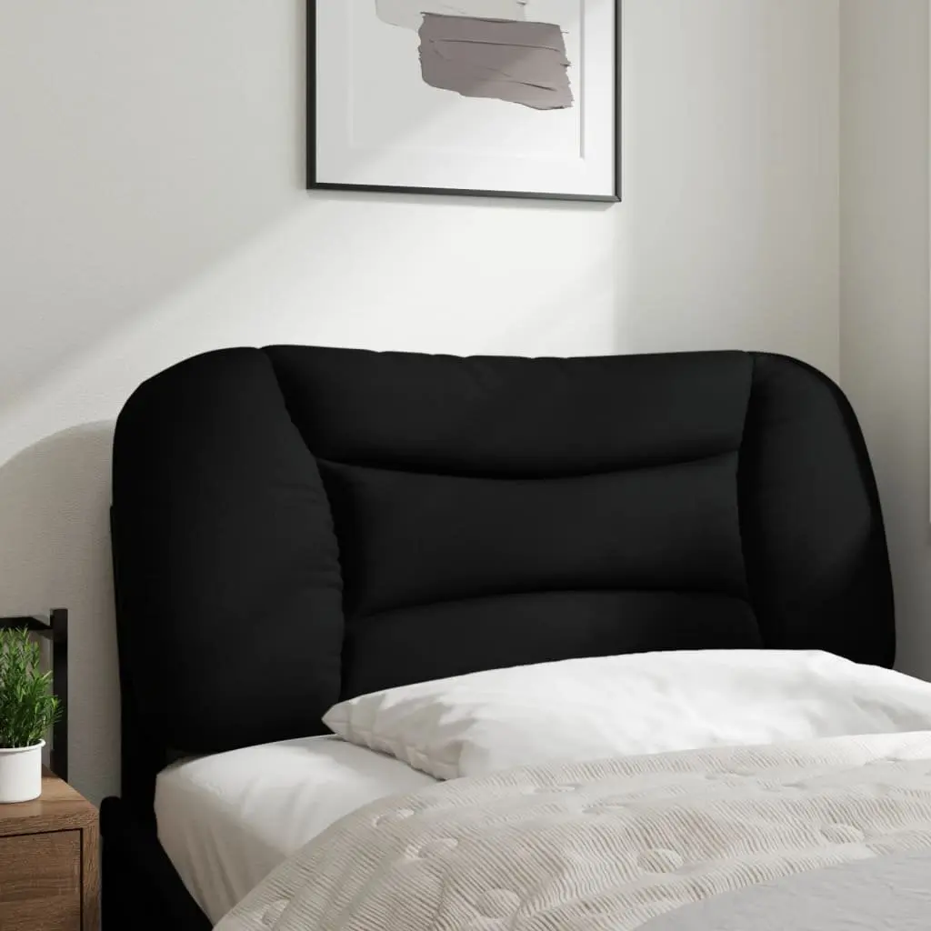 Headboard Cushion 90cm Black Fabric Wall Mounted Bed Pillow Support Bedroom