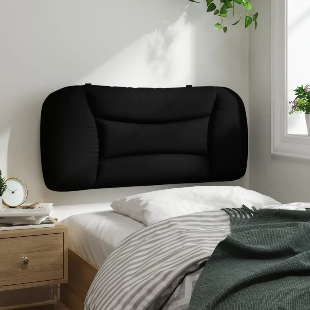 Headboard Cushion 90cm Black Fabric Wall Mounted Bed Pillow Support Bedroom