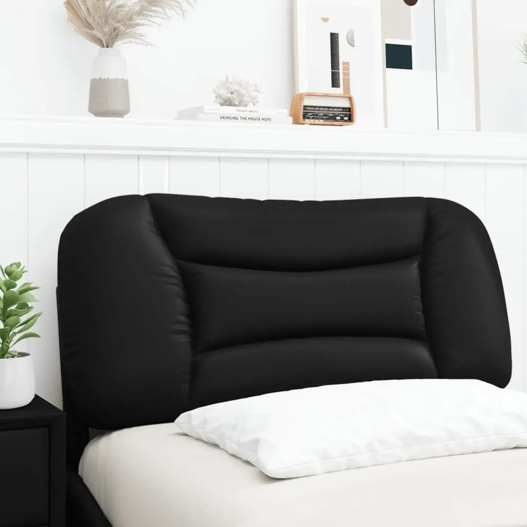 Headboard Cushion Black 90 cm Faux Leather Bed Wall Mount Bedroom Decor