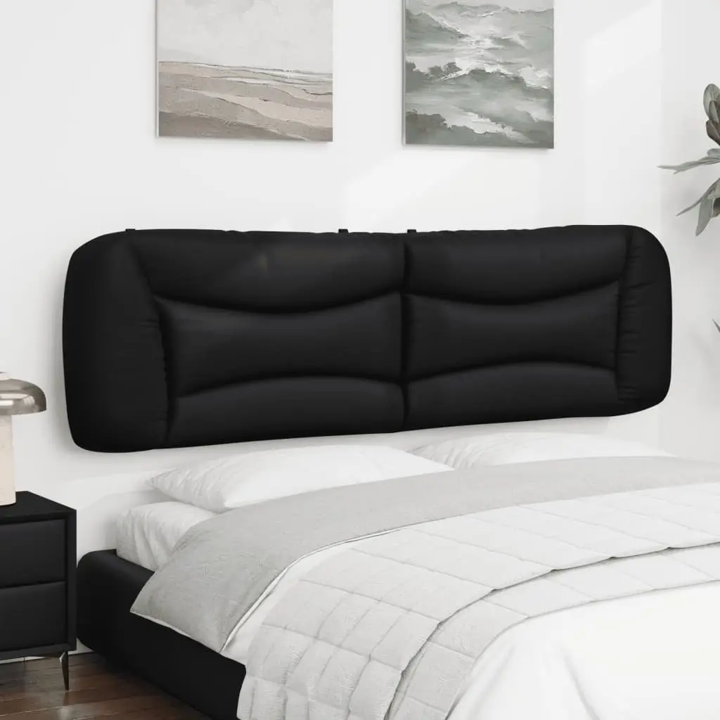 Black Faux Leather Headboard Cushion for Home Use